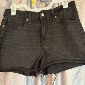 Old Navy Black Frayed Hem Denim Shorts